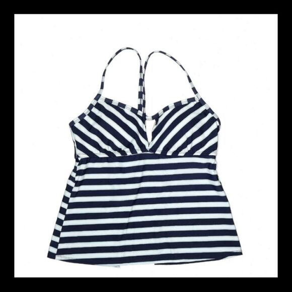 Women's Tunnel Back Tankini Top - Kona Sol Navy Blue - Picture 3 of 4